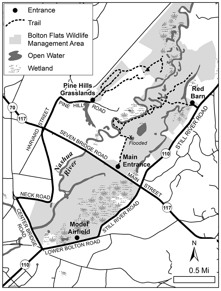 Map of Bolton Flats Wildlife Management Area