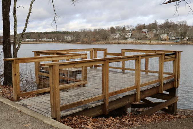 Arlington Reservoir, Observation Deck. Photograph by Kari Sasportas.