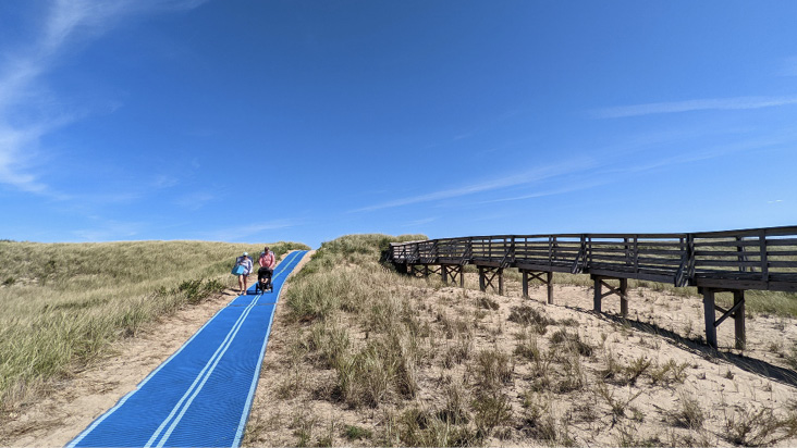 Parker River NWR, mobility mat to the beach next to Boardwalk 1. Photo Credit: USFWS/Public Domain.