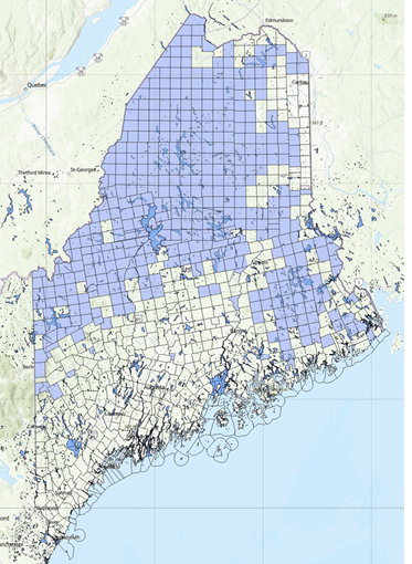 Figure 1. Map of the unorganized townships of Maine