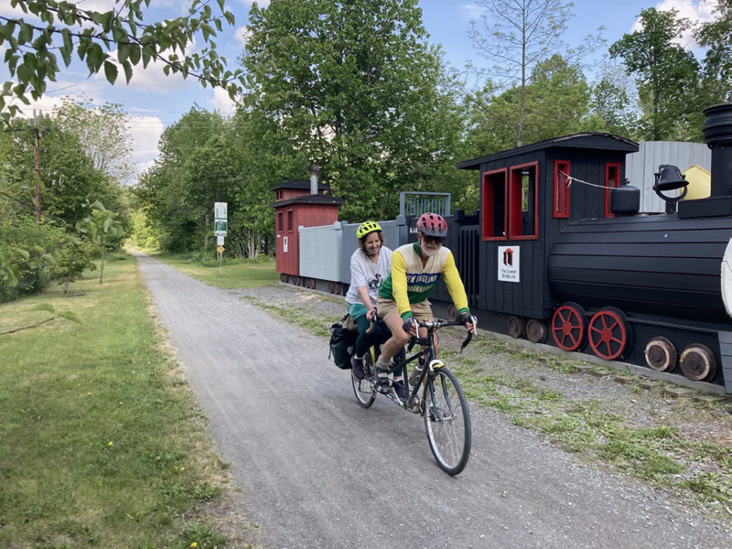 Ferdinand Lauffer and the author on a tandem bicycle. Photograph courtesty the author.