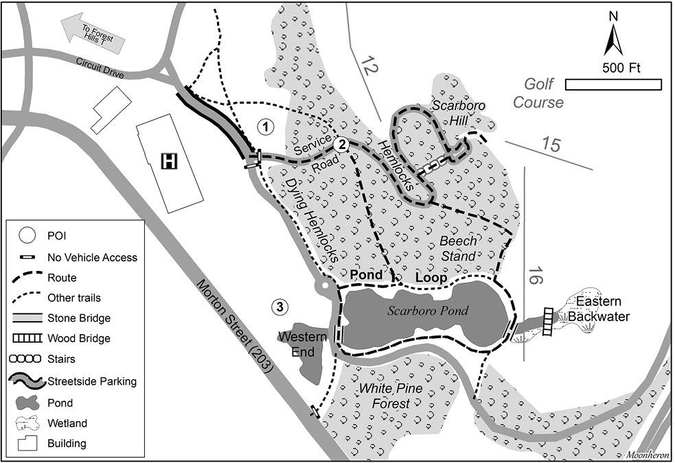 Map of Scarboro Pond and the Greater Franklin Park Area
